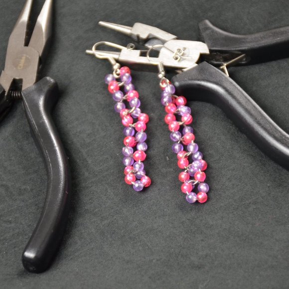 Pink and Purple Earrings - Picture 3 of 11